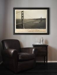 Golden Gate Bridge Print Vintage Postcard - Art Photo Giclee - thumbnail 1