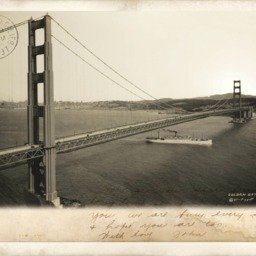 Golden Gate Bridge Print Vintage Postcard - Art Photo Giclee - thumbnail 2