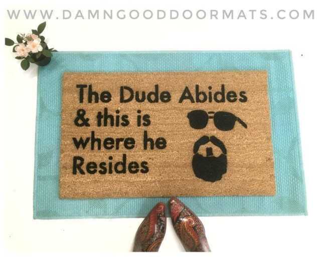 Funny Big Lebowski Doormat - Eco-Friendly Movie Quote Mat - image 1