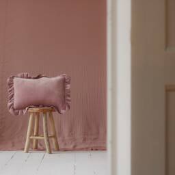 "Soft Velvet Pillow With Frill ""Light Pink" - thumbnail 4