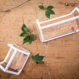 White Iron House Plant Holder Nordic Minimalist Display - thumbnail 3