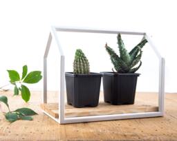 White Iron House Plant Holder Nordic Minimalist Display - thumbnail 1
