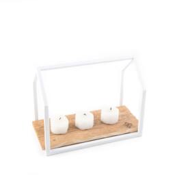 White Iron House Plant Holder Nordic Minimalist Display - thumbnail 2