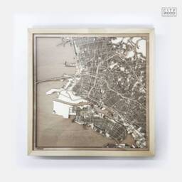 Oakland Wooden Street Map - Framed Laser Cut Minimalist Wall Art - thumbnail 1