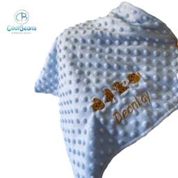 Personalised Baby Taggy Blanket - Embroidered Name & Cats 35cm X Comforter Blanket - thumbnail 4