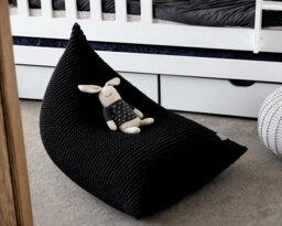 Black Knitted Bean Bag Chair Scandinavian Kids Bedroom Furniture