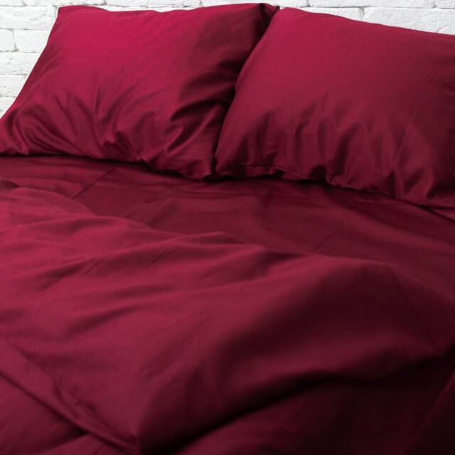 100% Cotton Sateen Pillowcase in Burgundy. Handmade Pillow Case Organic Slip Cover Natural Custom Sham European Us Sizes - image 1