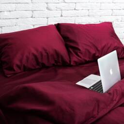 100% Cotton Sateen Pillowcase in Burgundy. Handmade Pillow Case Organic Slip Cover Natural Custom Sham European Us Sizes - thumbnail 3