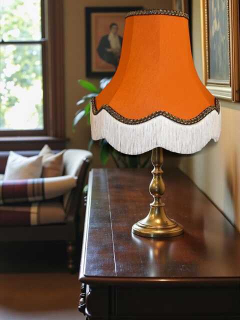 Traditional Burnt Orange Fabric Lampshade Handmade For Table & Floor Standard Lamps Shades, Wall Lights, Ceiling Light Pendants - image 1