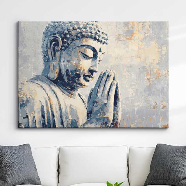 Buddha Art in Gold Style Abstract Oil Painting Buddhism Asia Spiritual Wall Decor Framed Canvas Poster For Home Religious Gifts - image 1
