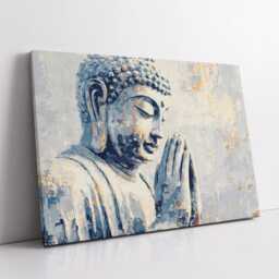 Buddha Art in Gold Style Abstract Oil Painting Buddhism Asia Spiritual Wall Decor Framed Canvas Poster For Home Religious Gifts - thumbnail 2