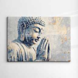 Buddha Art in Gold Style Abstract Oil Painting Buddhism Asia Spiritual Wall Decor Framed Canvas Poster For Home Religious Gifts - thumbnail 3