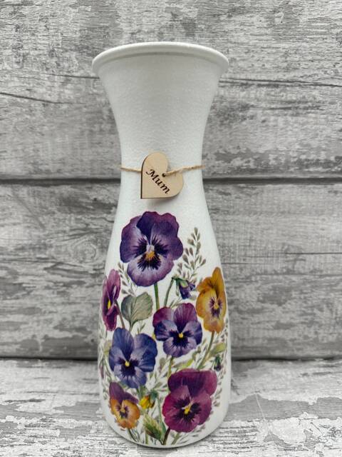 Mum Vase, Mam, Grandma, Nan, Nannies, Gift, Flowers, Mother's Day Gifts - Clear Varnish Finish - image 1