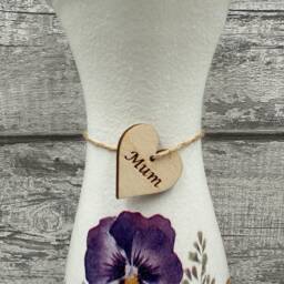 Mum Vase, Mam, Grandma, Nan, Nannies, Gift, Flowers, Mother's Day Gifts - Clear Varnish Finish - thumbnail 3