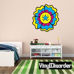Sugar Skull Element Wall Decal - Fabric Vinyl Removable & Reusable Sugarskullelementuscolor008Et