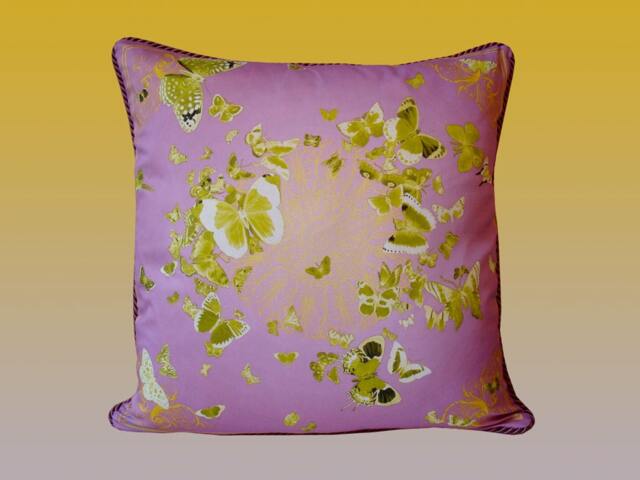 Papillon Pillow - Lime/Purple - image 1