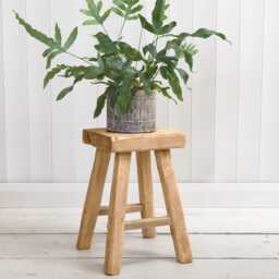 Reclaimed Wooden Stool - Rustic Driftwood Square - Ben Simpson Furniture