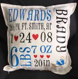 Custom Baby Birth Announcement Pillow