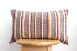 "Vintage Hmong Textile Pillow Case Handmade Embroidered Batik, 12"" X 20" - thumbnail 1