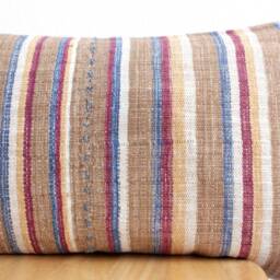 "Vintage Hmong Textile Pillow Case Handmade Embroidered Batik, 12"" X 20" - thumbnail 2