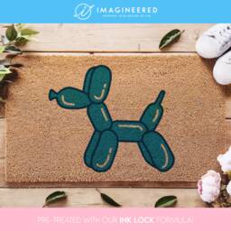 Balloon Dog Inspired Doormat - Whimsical Funny Welcome Mat Artistic Amusing Design - thumbnail 1