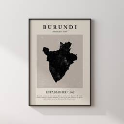 Burundi Map Vintage Abstract Wall Art Print Picasso + Matisse Inspired Travel Poster - thumbnail 3