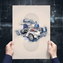 Delorean Art Print, Back To The Future Poster, Home Decor - thumbnail 3