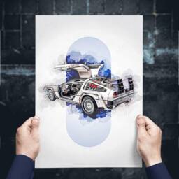 Delorean Art Print, Back To The Future Poster, Home Decor - thumbnail 2