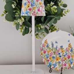 Beautiful Decoupaged Tall Floral Meadow Indoor/Outdoor Usb Rechargeable Table Lamp. Cordless Lamp - thumbnail 2