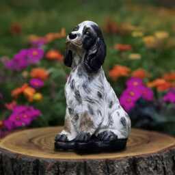 Fantasy Cocker Spaniel Statue Concrete Figurine Outdoor Dog Sculpture Cement Animal Decor Spaniel Lover Gift Handmade - thumbnail 1