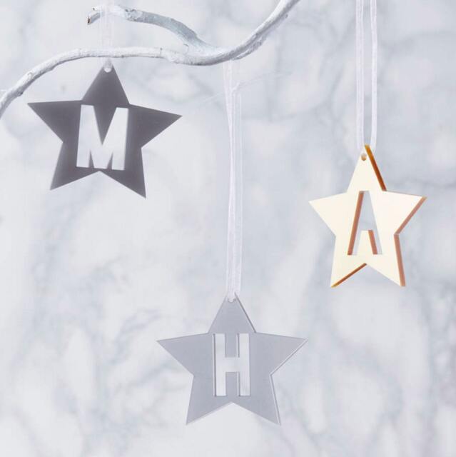 Metallic Initial Star Personalised Christmas Decoration - image 1