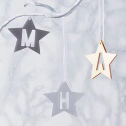 Metallic Initial Star Personalised Christmas Decoration - thumbnail 1