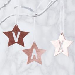 Metallic Initial Star Personalised Christmas Decoration - thumbnail 3