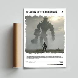 Shadow Of The Colossus - 2005 Poster - Video Game Wall Art Print Retro Gaming Gift A5-A4-A3-A2-A1 Unframed Canvas For Frame - thumbnail 3
