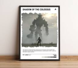 Shadow Of The Colossus - 2005 Poster - Video Game Wall Art Print Retro Gaming Gift A5-A4-A3-A2-A1 Unframed Canvas For Frame - thumbnail 1