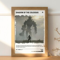 Shadow Of The Colossus - 2005 Poster - Video Game Wall Art Print Retro Gaming Gift A5-A4-A3-A2-A1 Unframed Canvas For Frame - thumbnail 2