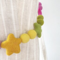 Bright Star Curtain Felt Ball Pom Tie Backs, Holdbacks - thumbnail 2