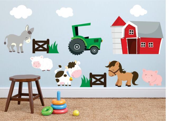 Farm Wall Decals, Animal Decal, Horse Decal, Kids Room Barn Decal - image 1