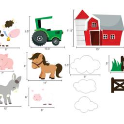 Farm Wall Decals, Animal Decal, Horse Decal, Kids Room Barn Decal - thumbnail 2