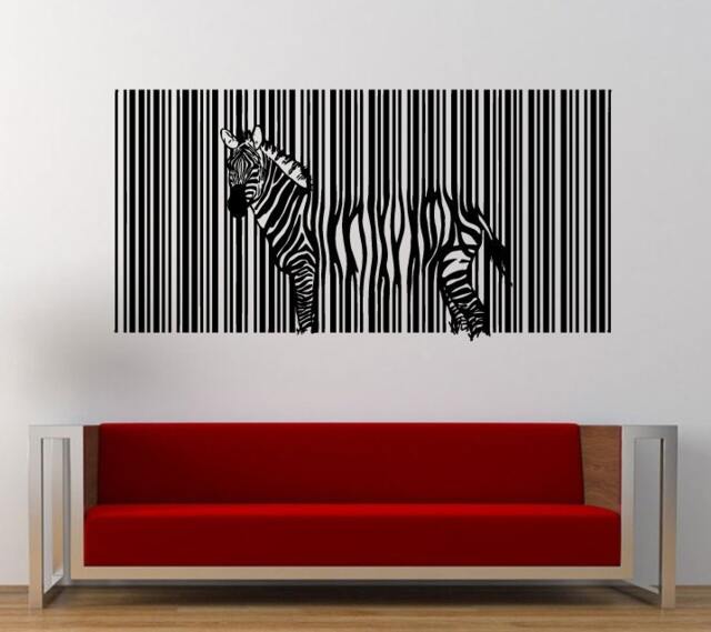 Melting Zebra Bar Code Wall Decal Sticker Vinyl Mural Leaving Bedroom Room Home Decor Free Shipping L367 - image 1