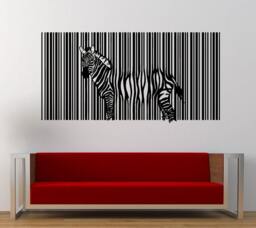 Melting Zebra Bar Code Wall Decal Sticker Vinyl Mural Leaving Bedroom Room Home Decor Free Shipping L367 - thumbnail 1