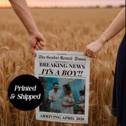 Custom Printed & Shipped Newspaper, Gender Reveal, Baby Announcement Large Newspaper Editable - thumbnail 3