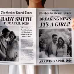 Custom Printed & Shipped Newspaper, Gender Reveal, Baby Announcement Large Newspaper Editable - thumbnail 2