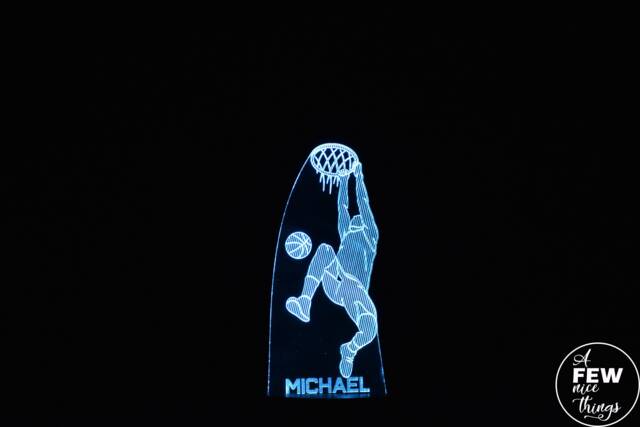 Personalised Basketball Led Night Light Slam Dunk Player, Sports Lamp - image 1