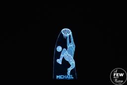 Personalised Basketball Led Night Light Slam Dunk Player, Sports Lamp - thumbnail 1