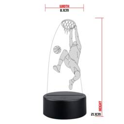 Personalised Basketball Led Night Light Slam Dunk Player, Sports Lamp - thumbnail 2