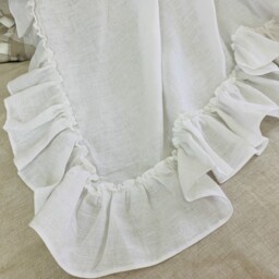 Linen Throw With Country Ruffles, Multiple Colors, Easy Bedroom Makeover Piece - thumbnail 4