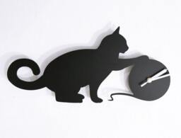 Cat Playing With Yarn Ball - Wall Clock - thumbnail 1