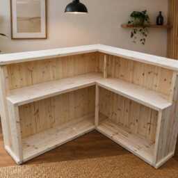 Home Interior Bar Man Cave Wooden Pub Counter Reception Desk L Shaped 1450mmx1450mm - thumbnail 3