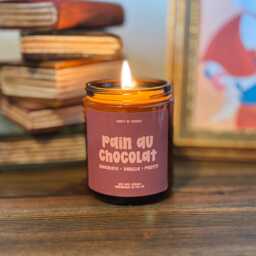 Pain Au Chocolat Scented Soy Candle Hand-Poured 8Oz Glass Jar/Patisserie Candles Bakery